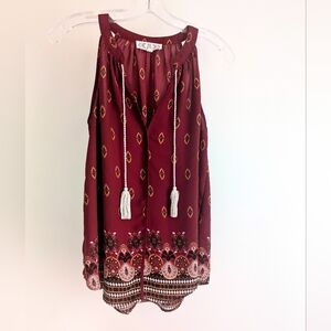Elegant Burgundy Sleeveless Top